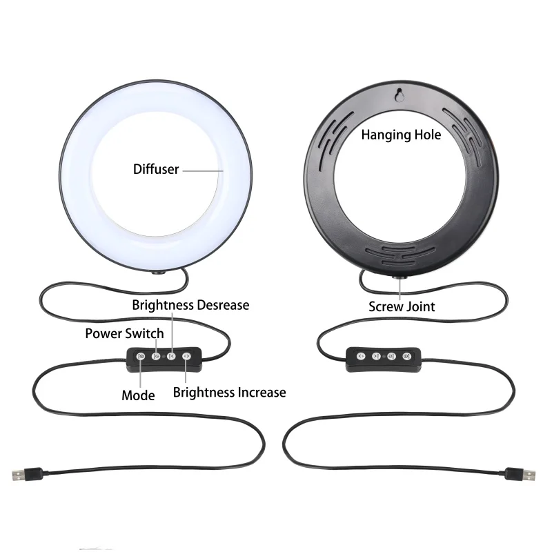 LED Selfie Ring Lamp with Selfie Stick Tripod Phone Holder Dimmable LED Circle Light Video Live Pho - 32993157460