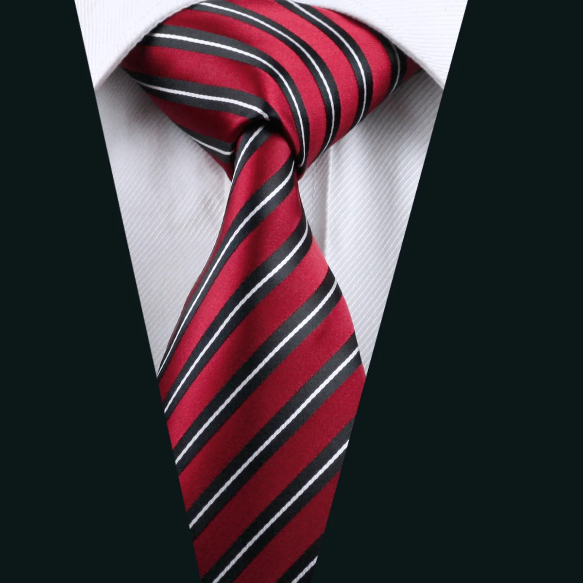 aliexpress com buy dh 322 mens tie red black stripe black necktie