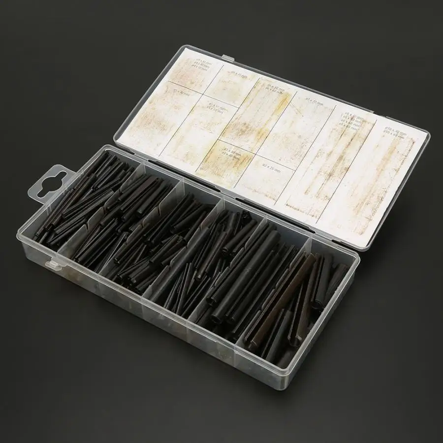 450pcs Steel Split Spring Dowel Tension Roll Hollow Pin Assortment Kit Fastener Accessory Set Fasteners