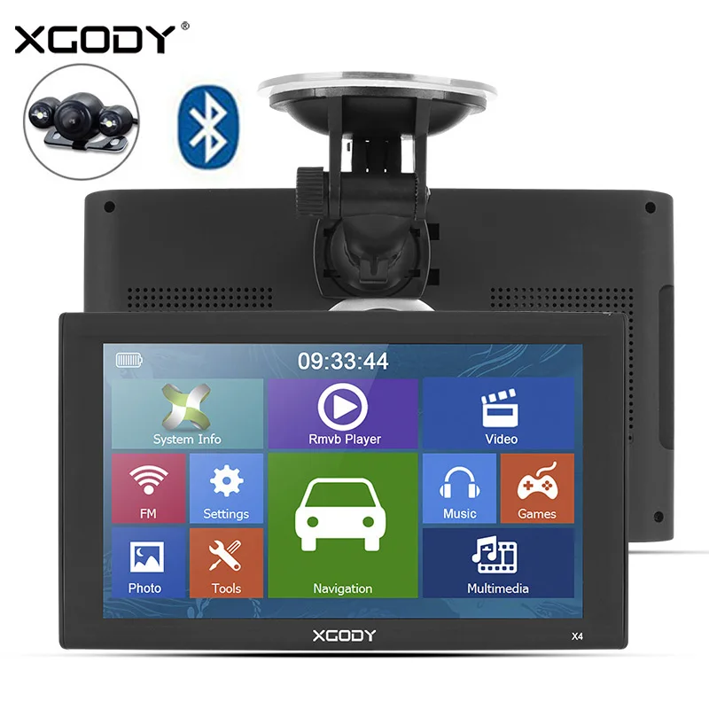 

XGODY X4 9 Inch 256M+8G Bluetooth AV-IN Car Truck GPS Navigation Capactive Screen FM Navigator Rear View Camera 2018 Europe Map