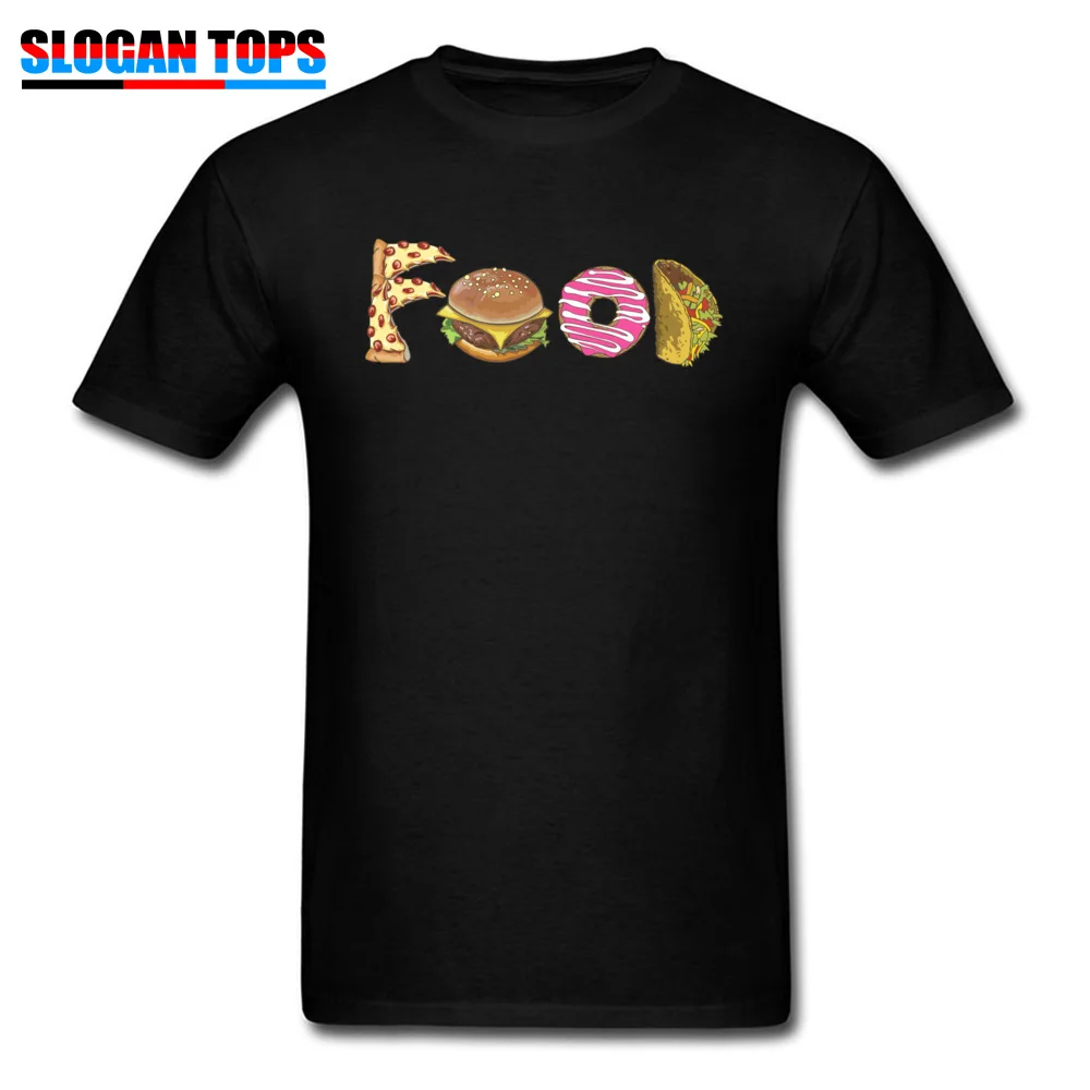 Normal yummy food Printed On Short Sleeve Father Day T Shirt Prevalent Crew Neck 100% Cotton Fabric Tshirts Men T Shirt yummy food black