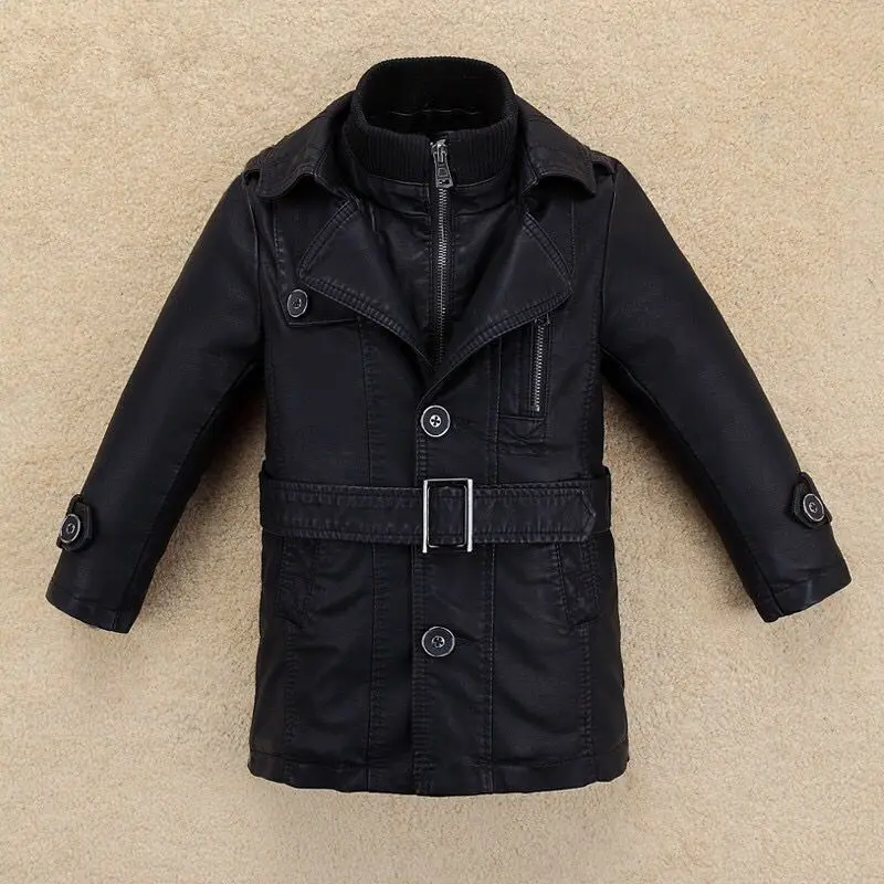 Jackets For Boy Faux Wool Coat For Boys Leather Jacket Children Kids Leather Jacket For Trench Coats Military Baby Clothes  7