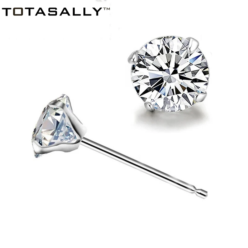 TOTASALLY женские Необычные Очаровательные Кристалл S925 Серебряные серьги-гвоздики горячий топ свадебные серьги-гвоздики для подарка 5 размер