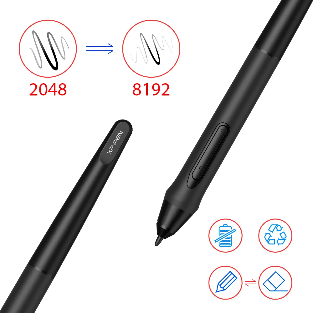 XP-Pen Deco 03  Графический Планшет для Рисования с P05 Безбатарейным Пассивным Стилусом и горячими клавишами (8192 уровней давления)