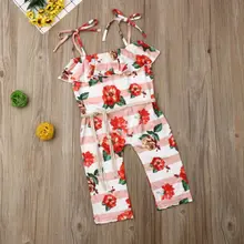 Цельнокроеный комбинезон для маленьких девочек; одежда с цветочным принтом и ремешками; летняя повседневная детская одежда; комбинезон