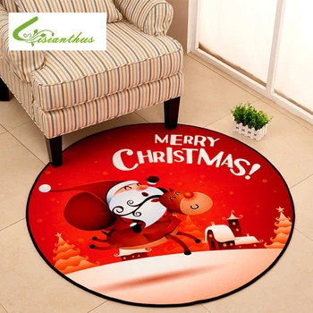 

High Quality Christmas Anti-Slip Round Rugs Living Room Doormat Cartoon Carpets Door Floor Mat for Bedroom Carpet Kids Room