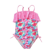 2019 New Swimsuit Children One Piece Swimwear Pretty Flower Print Flounce Ruffled Swimsuit for Girl Baby Swimwear 2019 New Swimsuit Children One Piece Swimwear Pretty Flower Print Flounce Ruffled Swimsuit for Girl Baby Swimwear