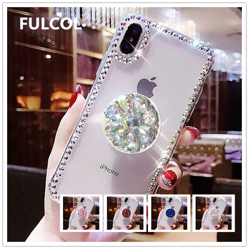 

Bling Clear Phone Case For Huawei Mate 10 P10 Pro Lite Honor 20i 9i 8X Max 8C 8A 7X 7A 7C RU 5X 5C Stander Holder Cover