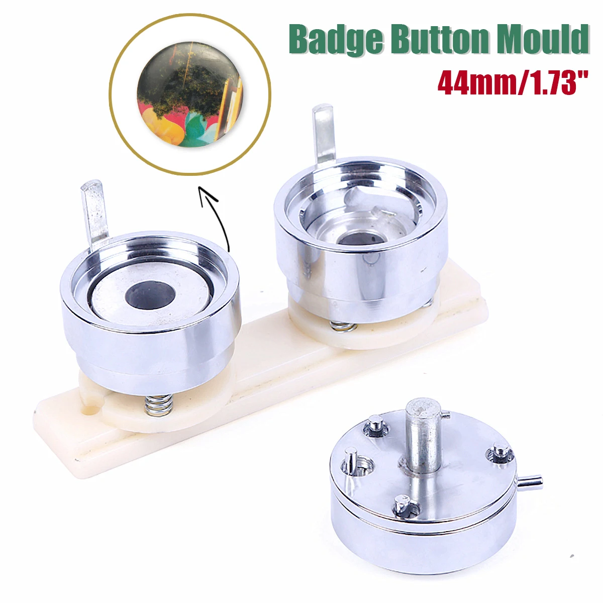 

44mm 1.73" Badge Pin Making Mould Button Maker Punch Press Machine Metal DIY