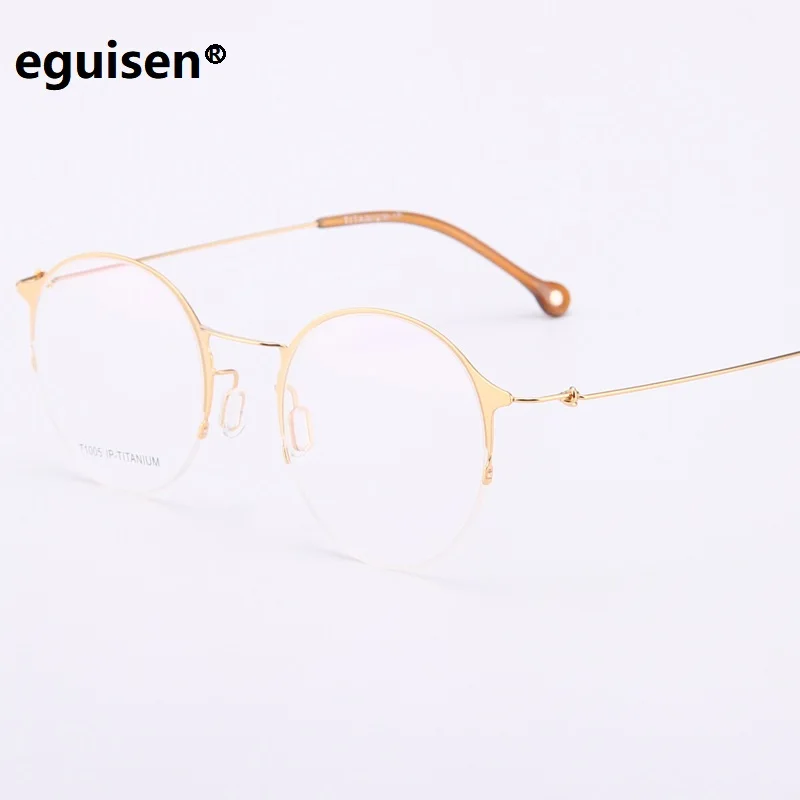 

Width-136 Titanium High-end Screwless Women Eyewear Ultralight Couples Myopia Glasses Personality Retro Eyeglasses Frame Men New