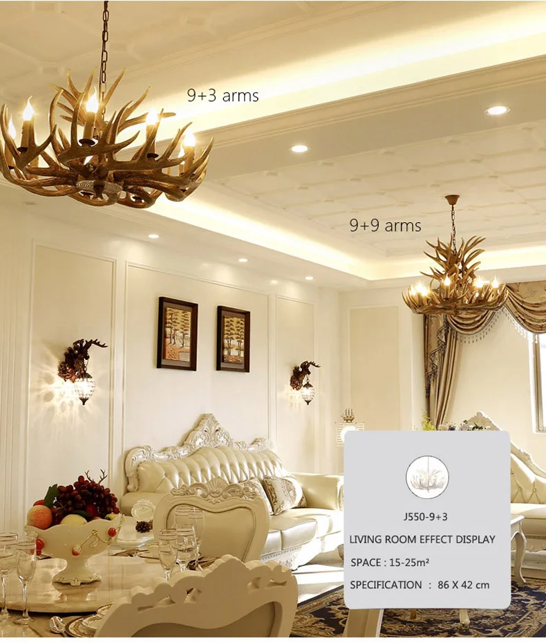 Antler Resin Pendant Chandelier (4)