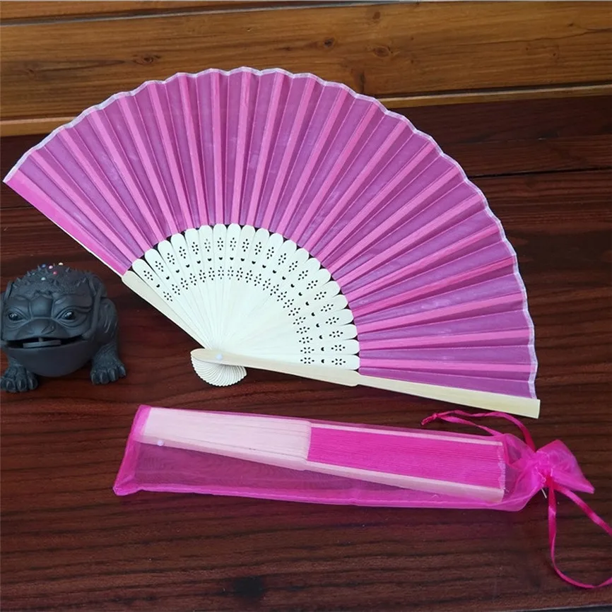 

Colorful Folding Fan Chinese Style Hand Held Fan Bamboo Silk Folding Fan Party Wedding Decor Dropshipping June#6