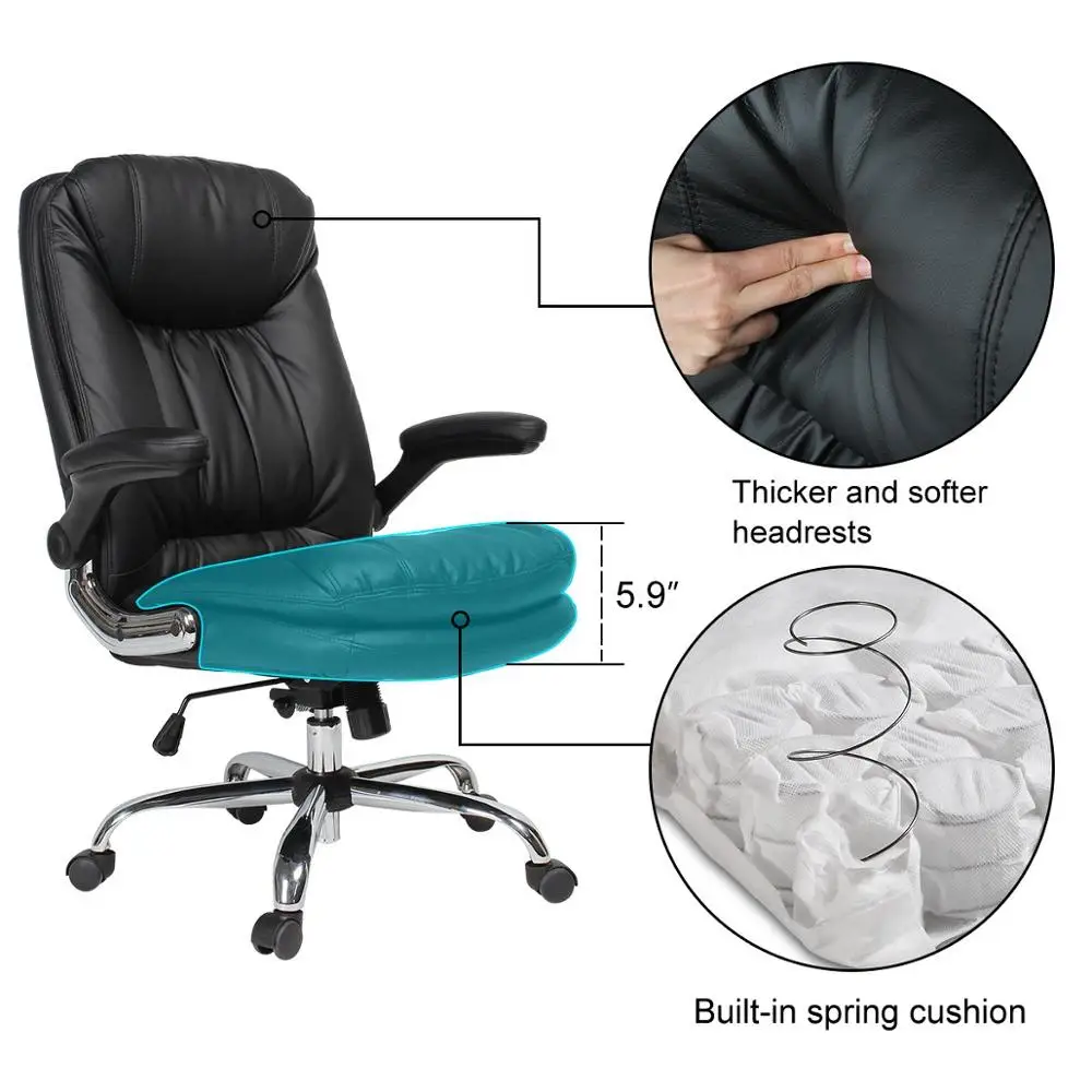 Seatingplus Comfortable Executive Office Chair Backrest  Leather Chair Lift Business Seat Can Be Raised and Lowered Rotatable