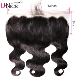 Unice волос Бразильский объемная волна кружева фронтальной 100% человеческих волос 13x6 уха до уха кружева закрытия Волосы remy фронтальные с
