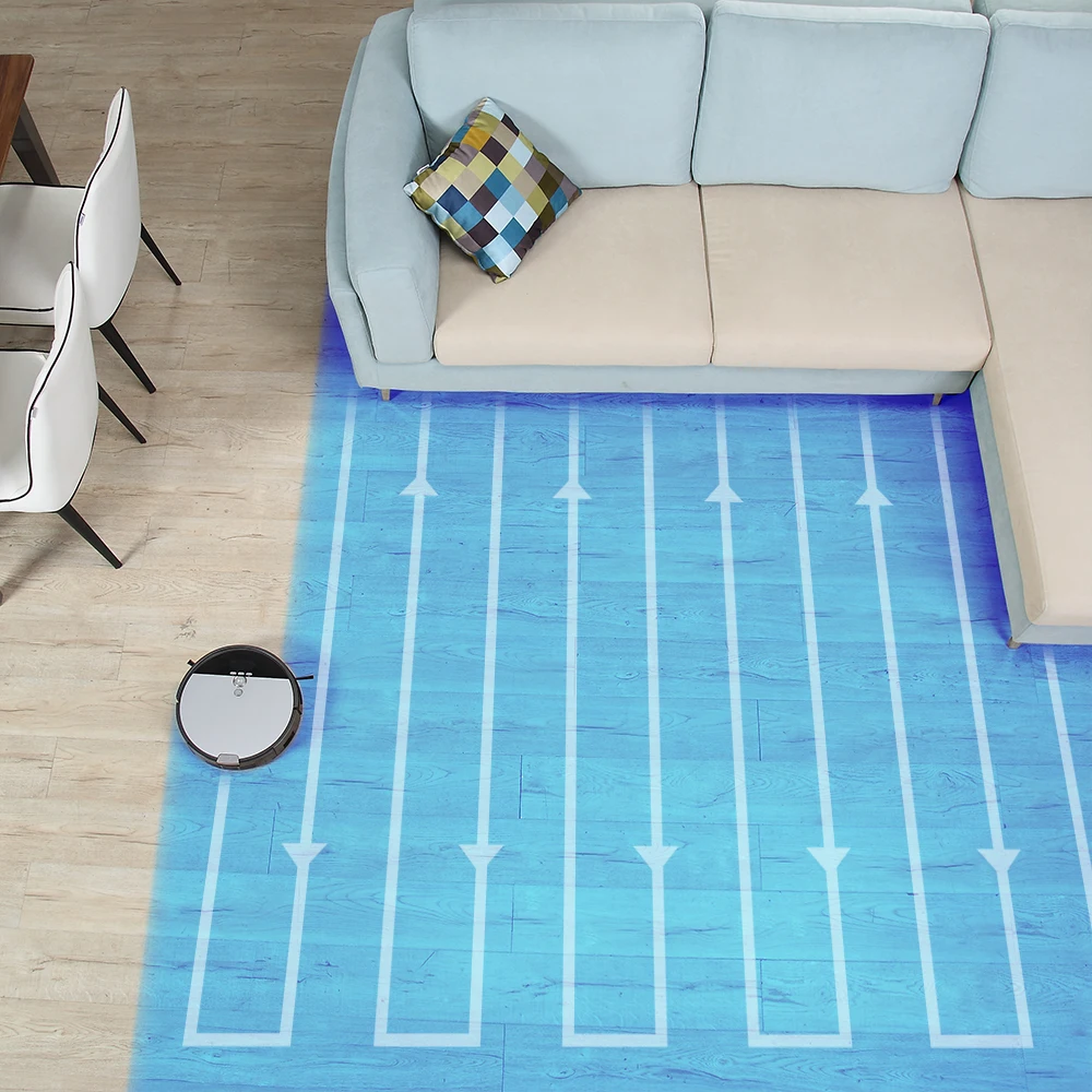 ILIFE V8s Robot Vacuum Cleaner Sweep&Wet Mop Navigation Planned Cleaning 0.75L Dustbin Adjustable Water Tank Schedule Household