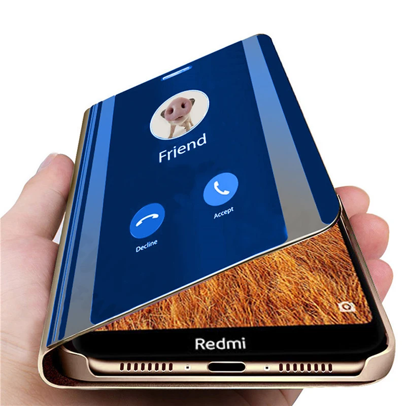 

Smart Mirror Flip Case On For Xiaomi a2 lite mi 9t mi 8 9 se 7 play redmi note 7 k20 6 5 pro 6a go pocophone f1 protective cover