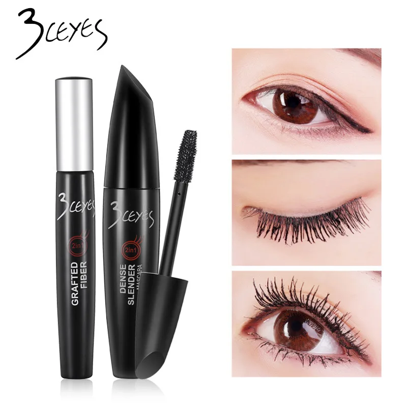 3ceyes Fiber Mascara sets Long grafting Thick 7g+3g eyelash makeup for woman beauty black water proof long lasting 2pcs/set