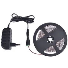 5M 300Leds 방수 RGB Led 스트립 빛 3528 DC12V 60 Leds/M Fiexble 빛 Led 리본 + 전원 어댑터 스트립 풀 세트(China)