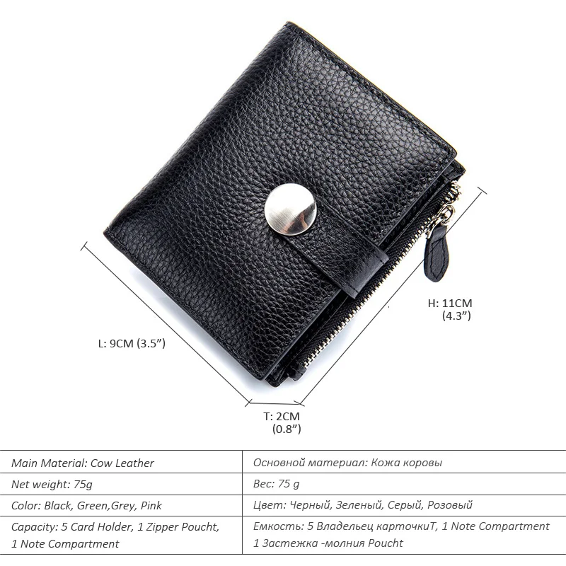 Женский кошелек из натуральной кожи с пряжкой|genuine leather women wallet|leather walletwomen wallets |