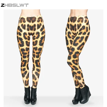 

ZHBSLWT New 3D Printed Leopard Grain Women Leggings Fashion Galaxy Novelty