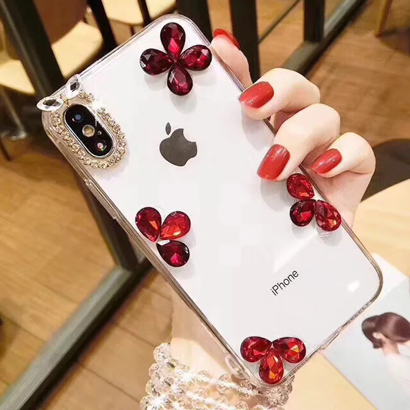 

Phone Case For iPhone X 8 7 6s Plus 5s SE Bling Diamond Soft Transparent Crystal For iPhone XR XS MAX Phone Cases Cover,No strap
