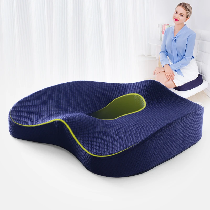 ANTEQI Seat Cushion Comfort Memory Foam Chair Cushion Non-Slip Orthopedic Coccyx Cushion for Home Office Wheelchair Car Airplane Seat 