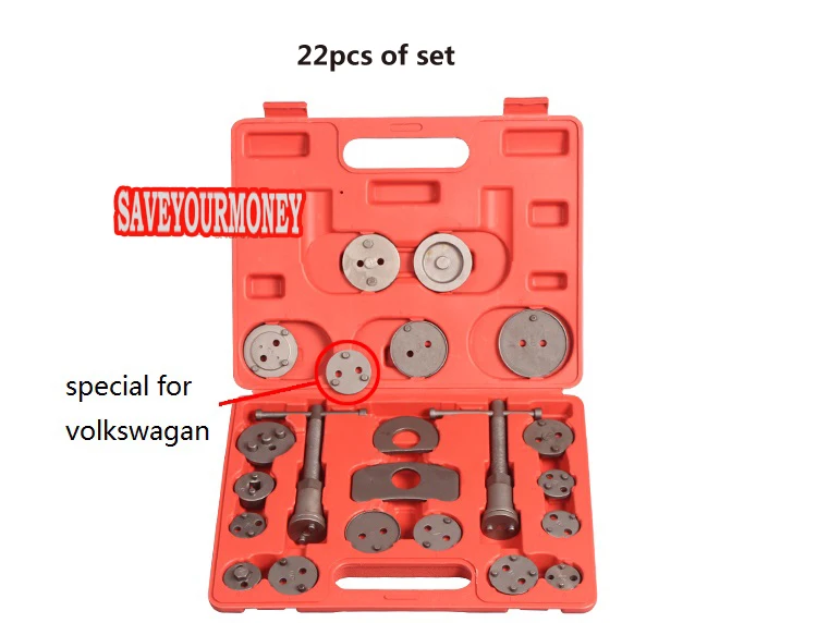 22-Piece Brake Caliper Tool Kit – Piston Wind Back Tool Set With Carrying Case