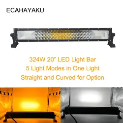 ECAHAYAKU 20 дюймов 324 Вт светодиодный световой бар 5 светового режима комбинированный светодиодный фонарь светильник для ремонта автомобилей