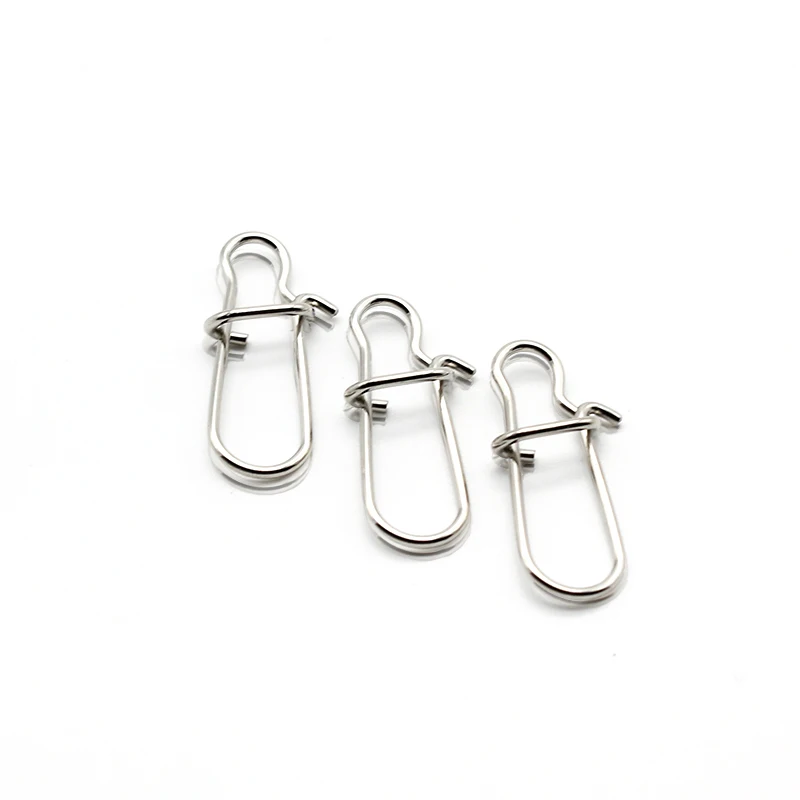 Thritop 100pcs #1 #2 #3 Safety Snaps Fishing Swivel Hook Connector Stainless Steel Hook Lock Snap Swivels Solid Rings Connector