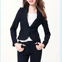Мода на заказ бренд темно-синий тонкий женский длинный рукав Повседневная одна пуговица 4XL костюмы(куртка+ брюки