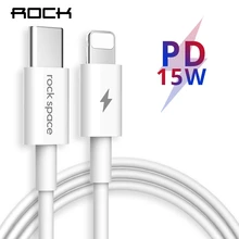 ROCK PD cable Type C to Lighting Charging cord 15W for iPhone X 8 XR XS MAX plus Macbook Charge Data Sync USB C Charger wire
