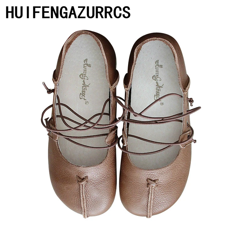 

HUIFENGAZURRCS-Retro Genuine Leather super soft sole single shoes,original literature and art spring and summer small shoes