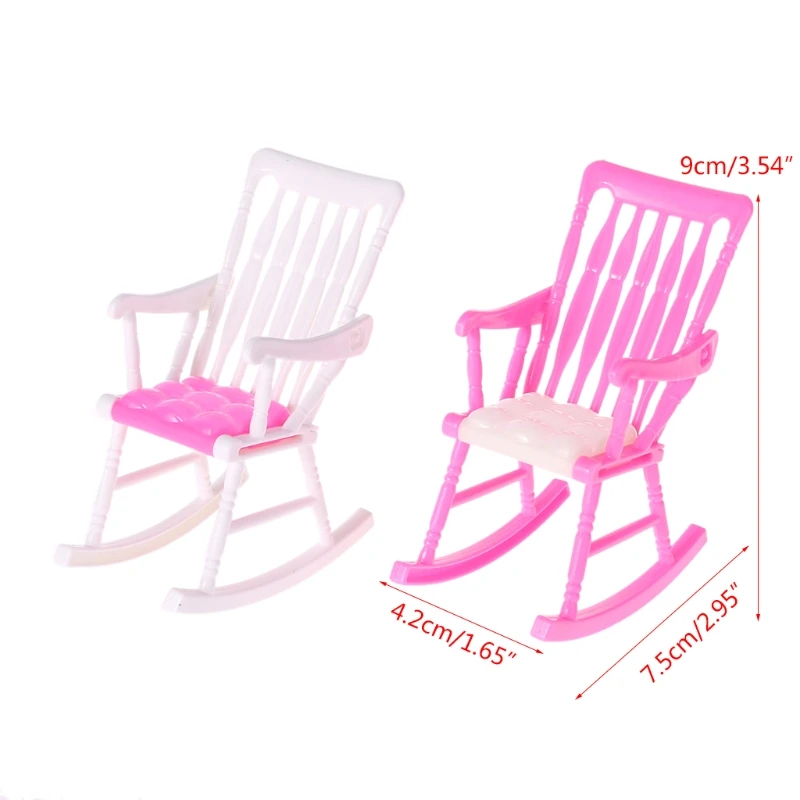 Mini Doll Rocking Chair Doll Accessories For Barbie Dollhouse Girls Toy Doll House Furniture Chair Random Color Mini Doll Rocking Chair Doll Accessories For Barbie Dollhouse Girls Toy Doll House Furniture Chair Random Color