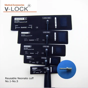

free shipping Reusable navy col neonate nibp cuff set with 5size connector LC-47