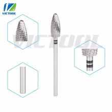 Victool Tungsten Carbide Drill Bits Nail Tools Flame Shape For Electric Manicure Drill Machines Pedicure Polishing Nail Bit 21