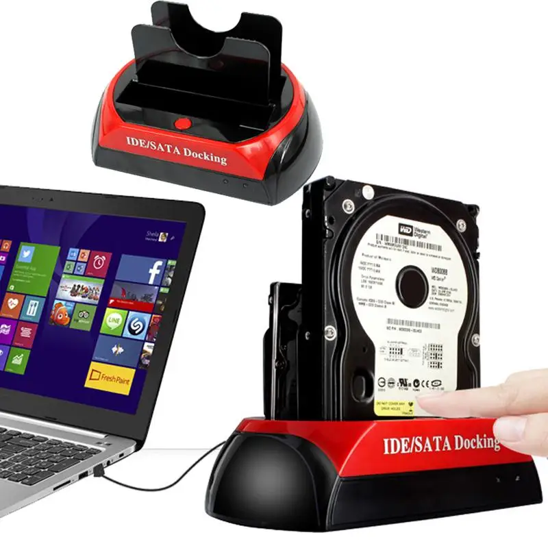 

Cewaal Dual 2.5"/3.5" IDE SATA HDD Hard Drive Disk Holder Base Dock Docking Station EU Plug Professional Office Harddisk Gift