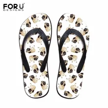 FORUDESIGNS/Новинка; Модные женские Вьетнамки без шнуровки; милые летние женские шлепанцы с изображением мопса; женская пляжная обувь на плоской подошве с объемным рисунком хаски