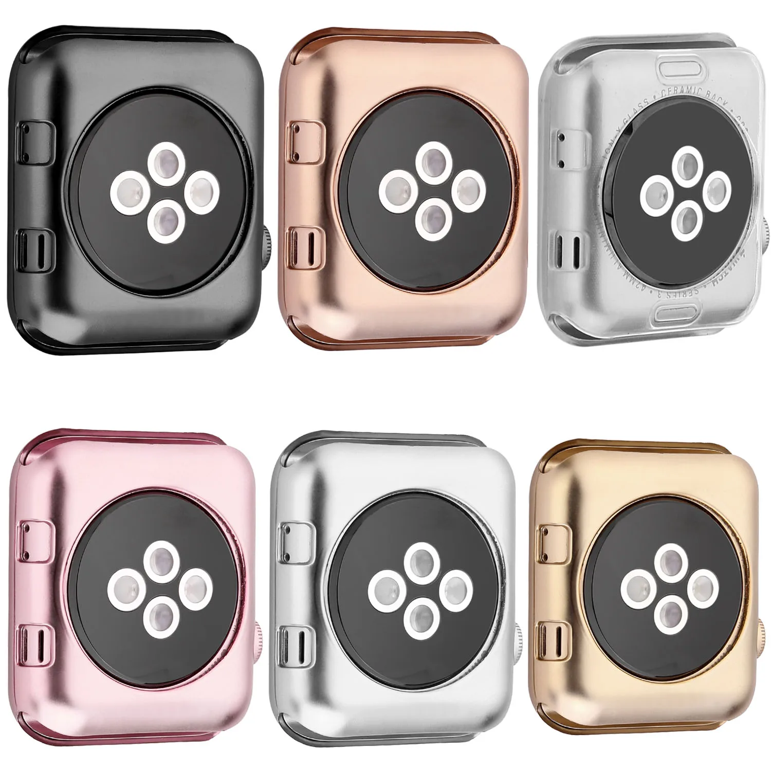 Новинка 6 цветов позолоченный Мягкий силиконовый чехол для Apple Watch серии 1 2 3 с
