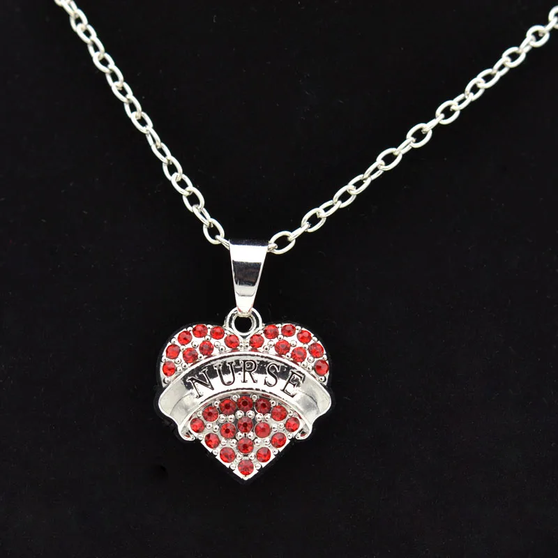 

New Hot Fashion Nurse I love You Rhinestone Heart Choker Necklace Women Body Jewelry