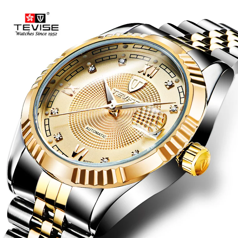

Top Brand Automatic Men Luxury Watch Self Wind Mechanical Business Watch Man Stainless Steel Wristwatch Calendar Male Clock New