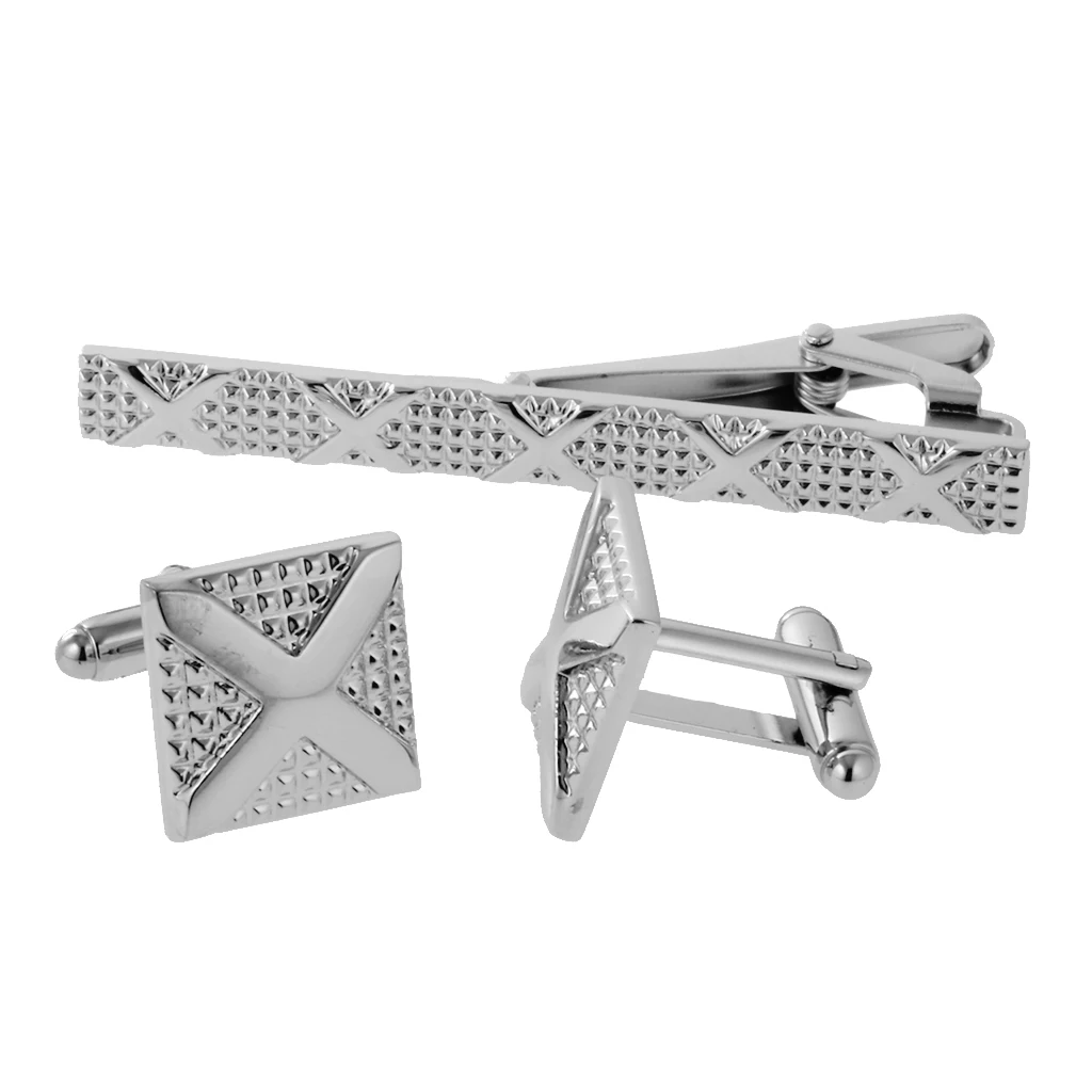 Mens Silver Cufflink Business Suit Shirt Wedding Groom Cufflinks Slim