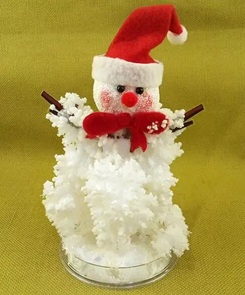 

2019 22x9cm Hot DIY White Magic Growing Paper Snowman Crystal Tree Magical Grow Snow Man Christmas Trees Kids Toys For Children