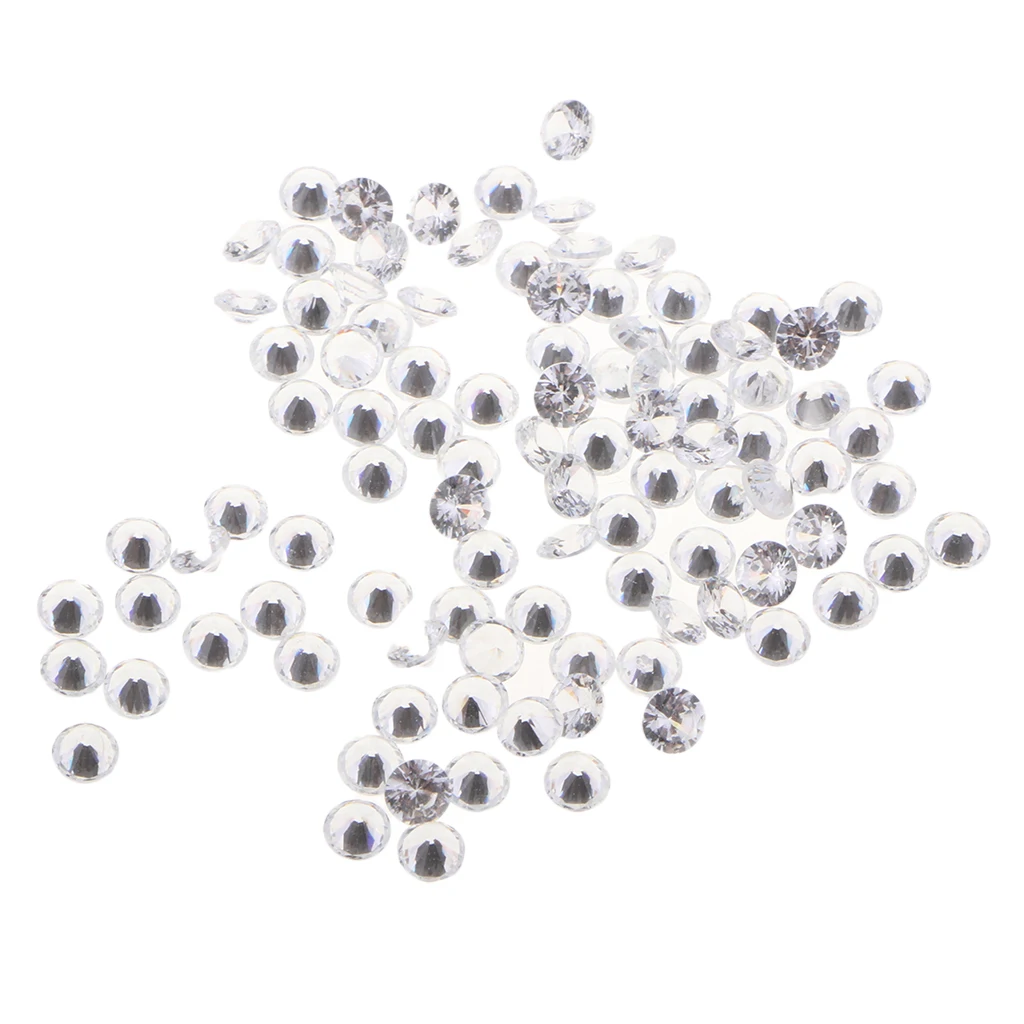 100pcs Zircon Diamond Crystal Faceted Loose Spacer Beads DIY Wedding Party 4mm Jewelry Charms Pendants Decorations