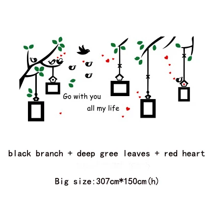 Новое поступление 3d акриловые хрустальные настенные наклейки для детской комнаты дерево птицы фото декора стен детская фоторамка комбинация - Цвет: big size