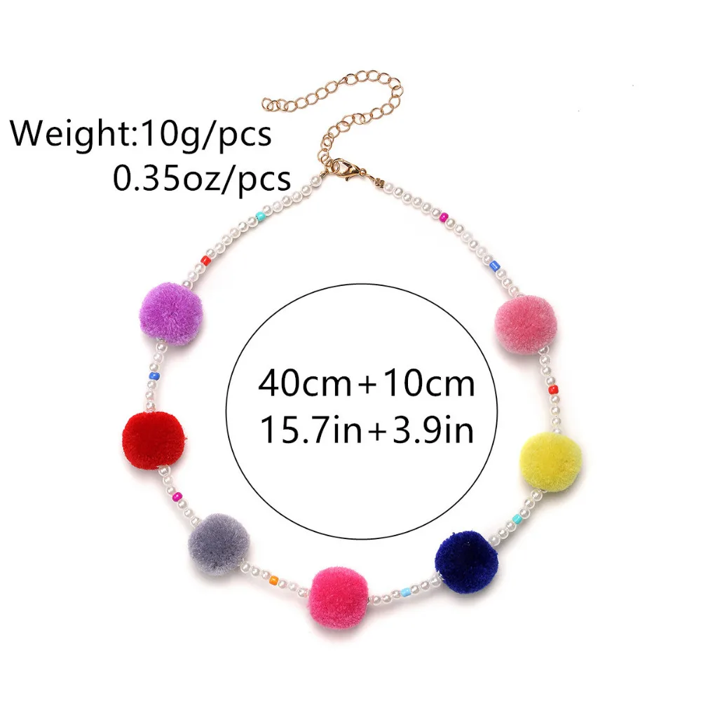 Ожерелье ручной работы с подвеской в виде шариков из плюша|necklace chokers|drop necklacependant