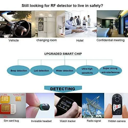 G318 1MHz-8000MHz Radio Detection Anti Spy Signal Camera GSM Audio Bug Finder 4G GPS Signals Lens RF Tracker Detectors