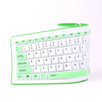 

New Foldable Silicone Keyboard USB Wired Silicon Flexible Soft Waterproof Roll Up Silica Gel Keyboard for PC Laptop Notebook DOM