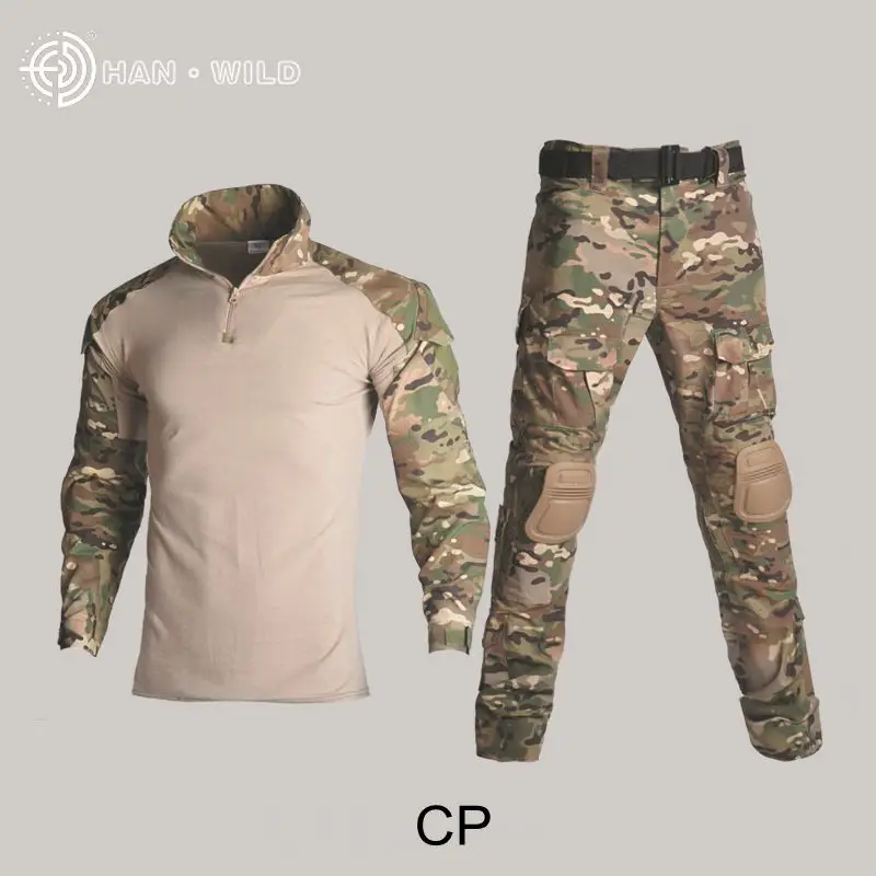 Стиль G3 Униформа рубашка и брюки страйкбол painball для охоты на открытом воздухе Тактическая Военная форма свободные брюки наколенники - Цвет: PC