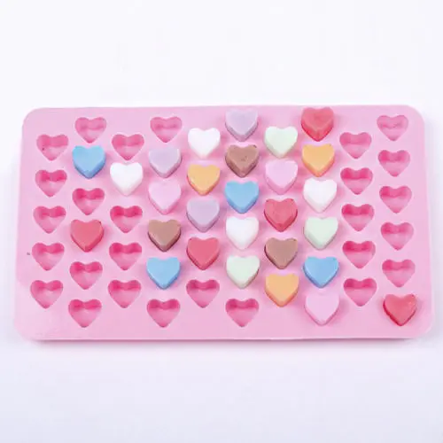 55 Mini Hearts Silicone Ice DIY Mould Ice Cube Tray Resin Clay Mold  Chocolate DIY Mold Cake Decorating Fondant Mould Topper Tool