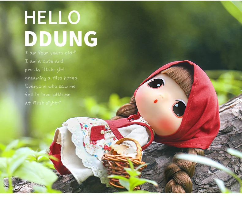 Кукла Ddung Красная Шапочка для верховой езды пасторальный стиль красная шляпа 18 см подлинное корейское одевание кукол BJD подарок для девочек коллекция
